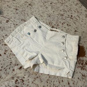 Nautucal White Shorts- Blue Spice